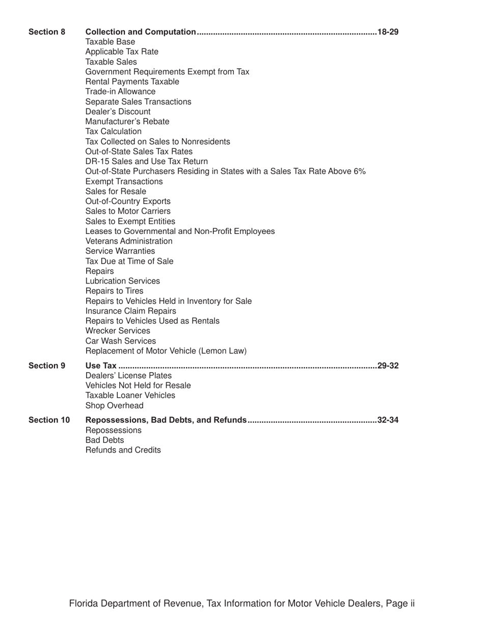 Florida Tax Information for Motor Vehicle Dealers - Fill Out, Sign