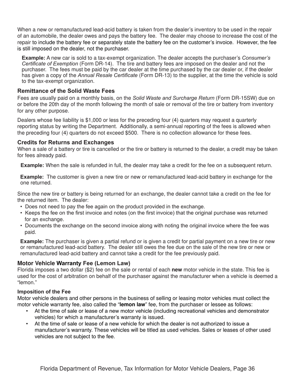 Tax Information for Motor Vehicle Dealers - Florida, Page 41
