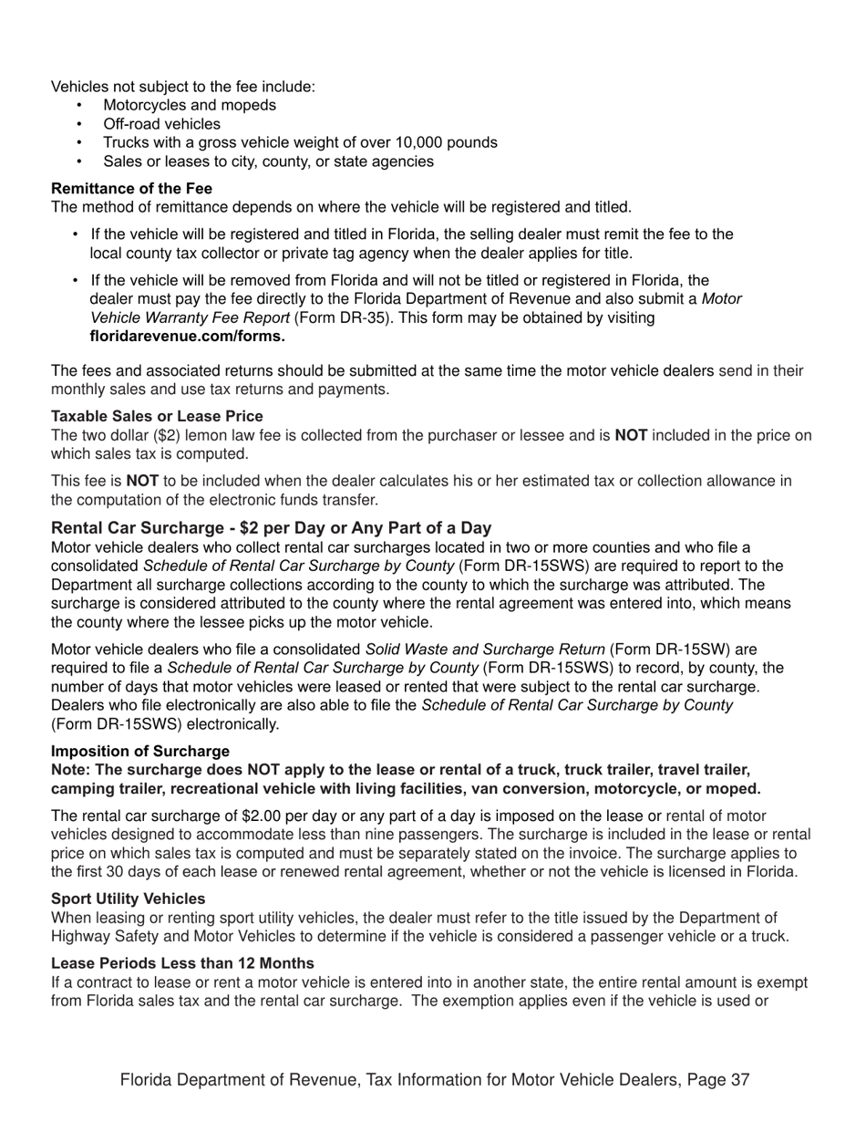 Tax Information for Motor Vehicle Dealers - Florida, Page 42