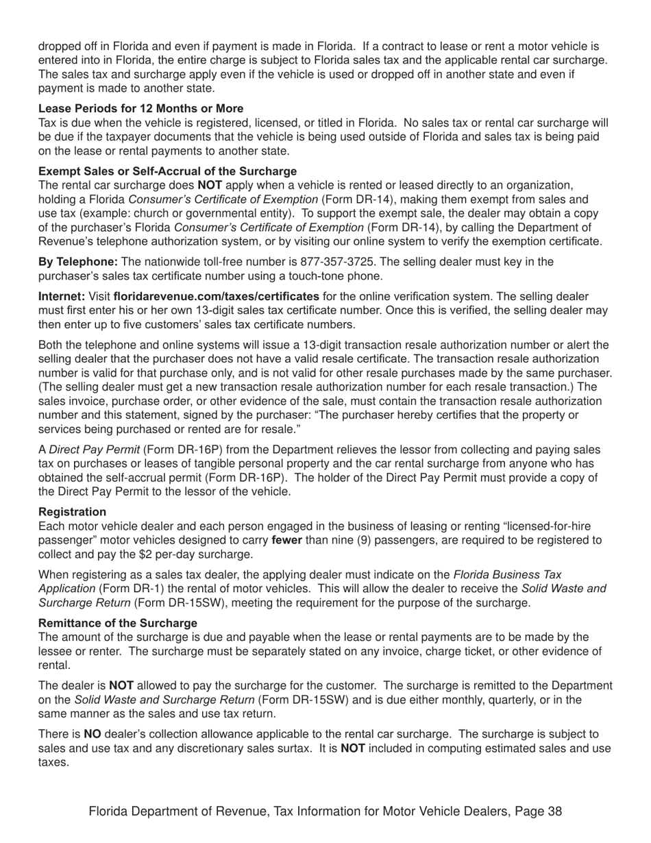 Tax Information for Motor Vehicle Dealers - Florida, Page 43