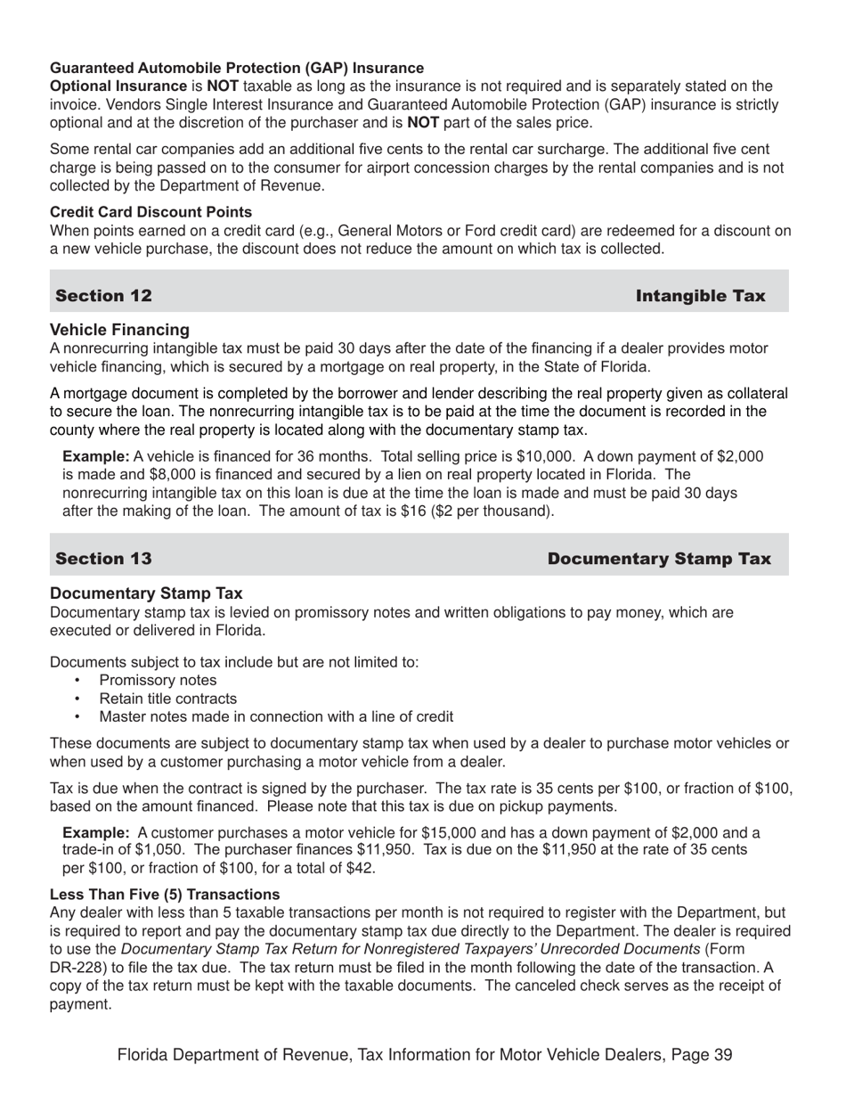 Tax Information for Motor Vehicle Dealers - Florida, Page 44