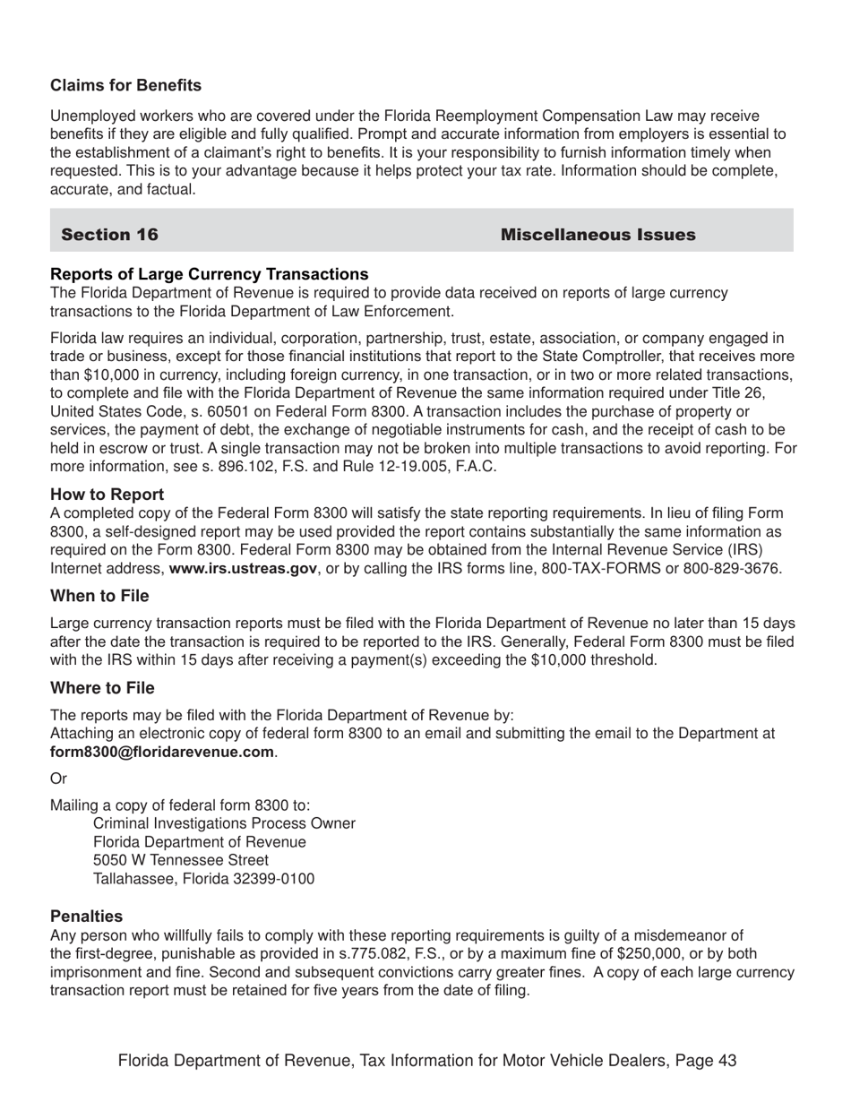 Tax Information for Motor Vehicle Dealers - Florida, Page 48