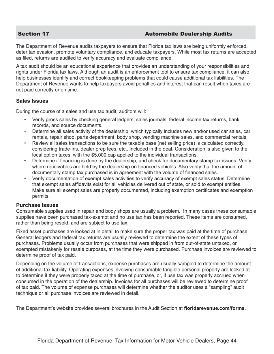 Tax Information for Motor Vehicle Dealers - Florida, Page 49