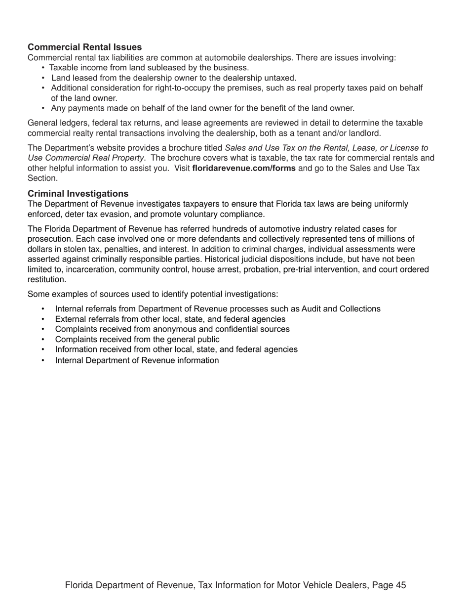 Tax Information for Motor Vehicle Dealers - Florida, Page 50