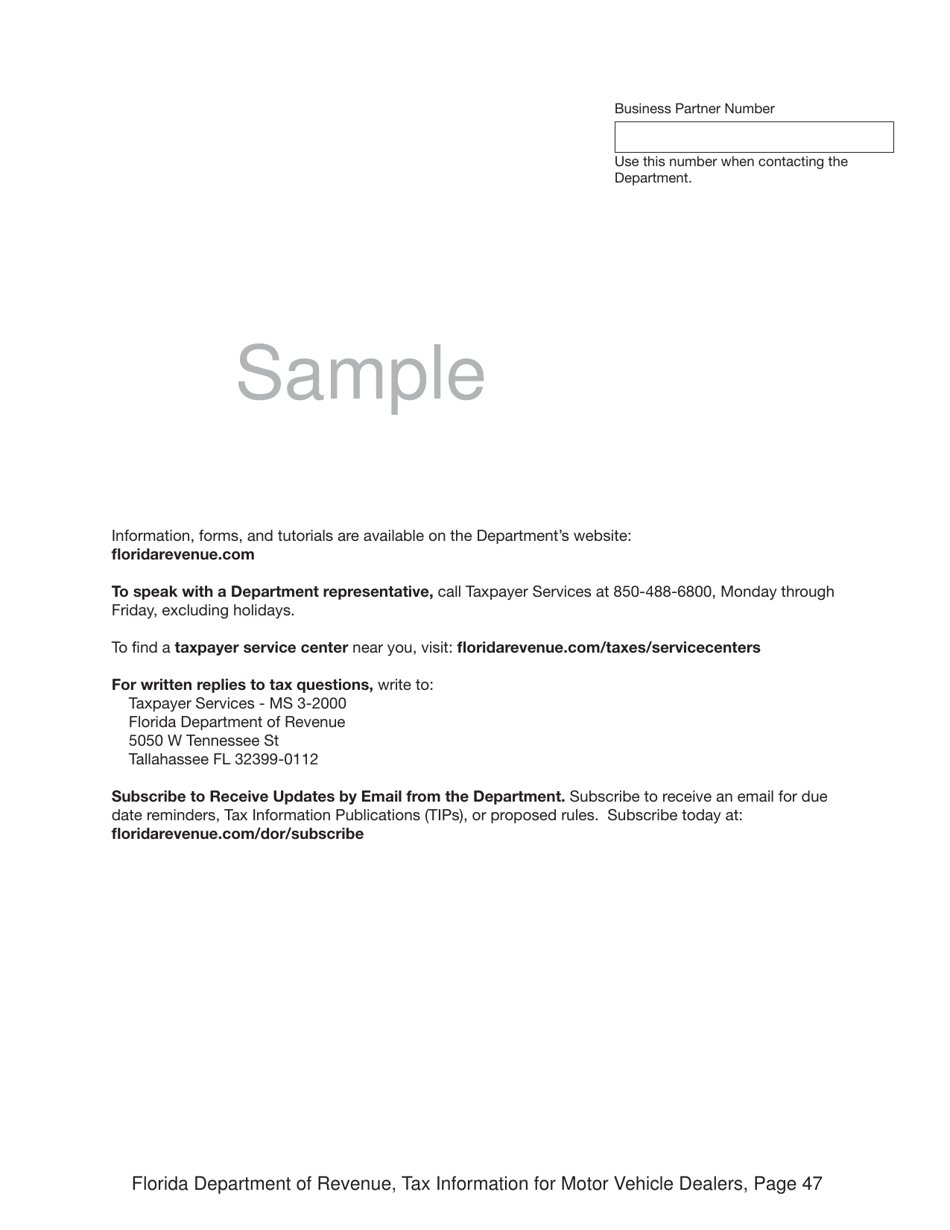 Tax Information for Motor Vehicle Dealers - Florida, Page 52