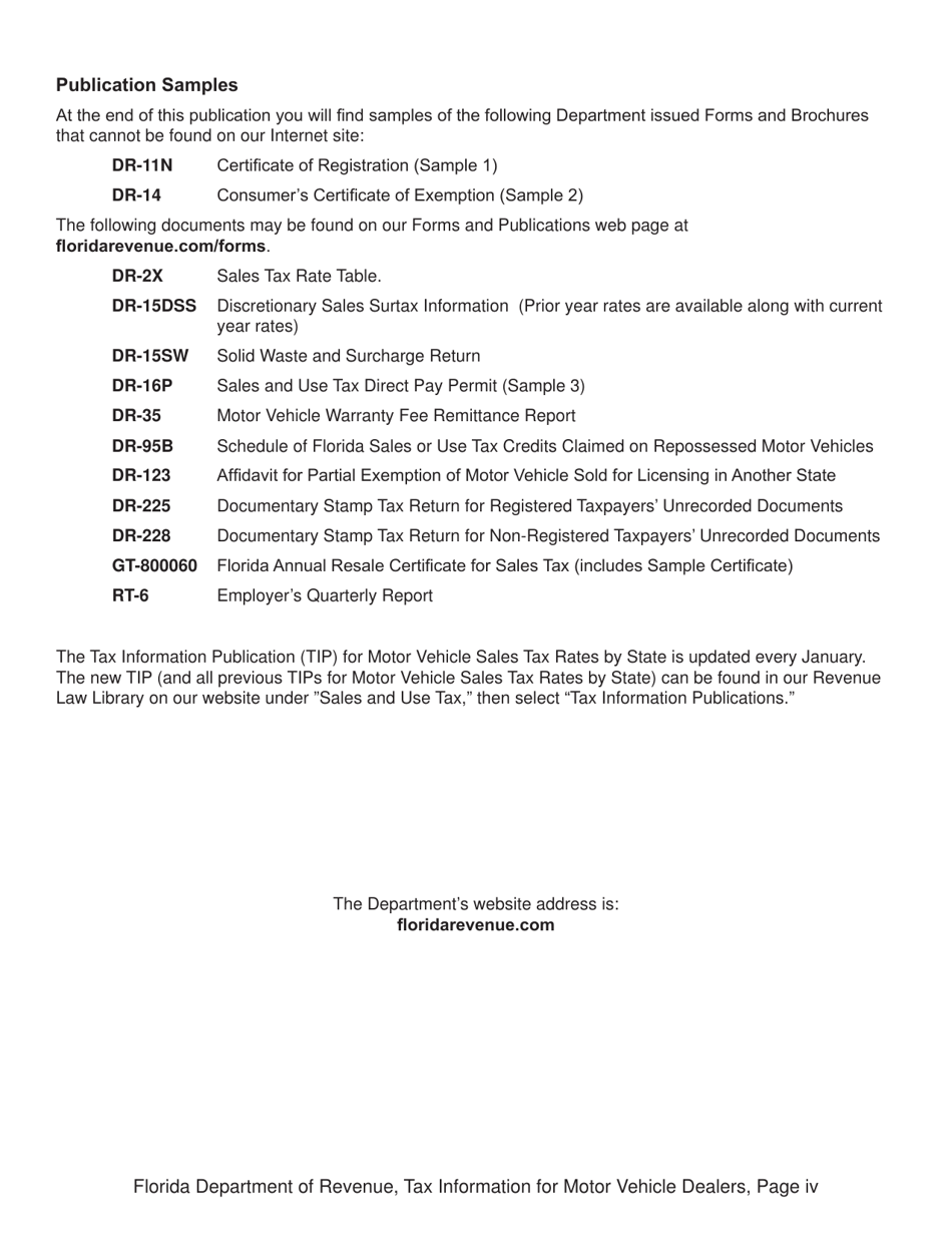 Tax Information for Motor Vehicle Dealers - Florida, Page 5