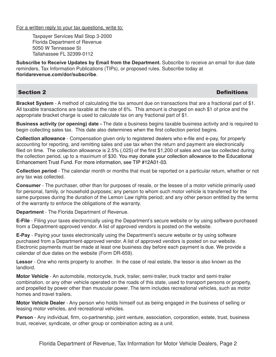Tax Information for Motor Vehicle Dealers - Florida, Page 7