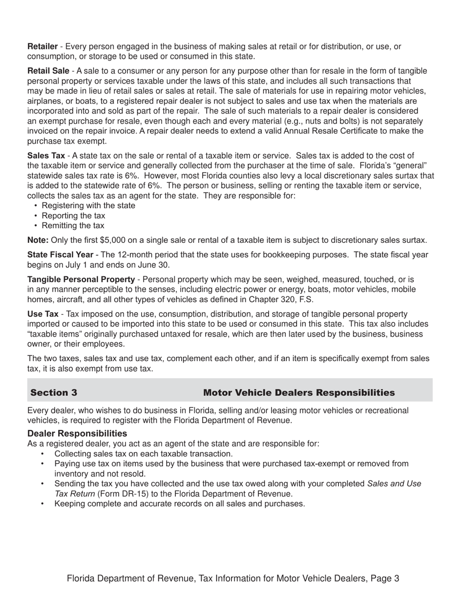 Tax Information for Motor Vehicle Dealers - Florida, Page 8