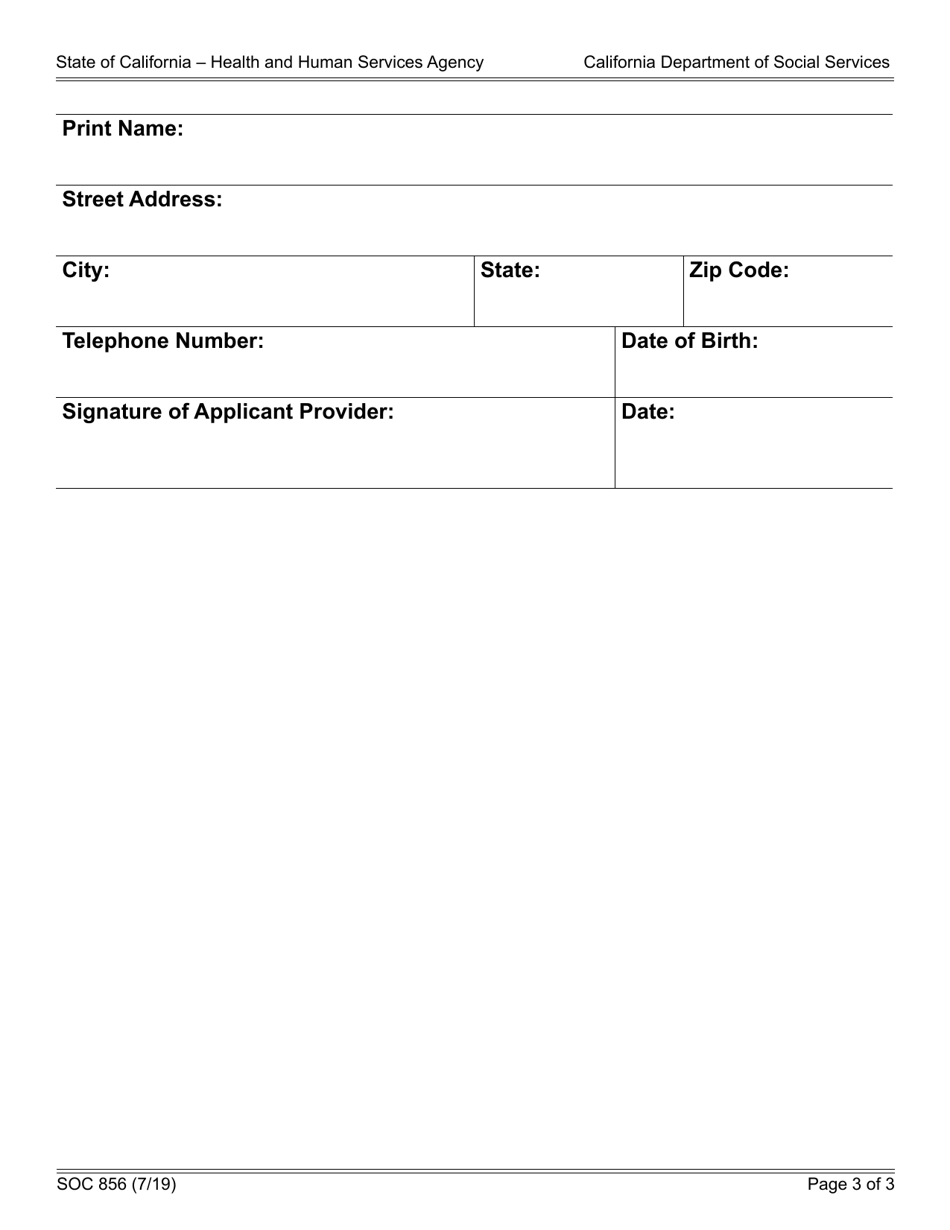 Form SOC856 To Request Appeal of Provider Enrollment Denial - California, Page 3