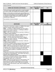 Form RFA03 Resource Family Home Health and Safety Assessment Checklist - California, Page 2