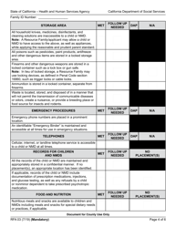 Form RFA03 Resource Family Home Health and Safety Assessment Checklist - California, Page 4