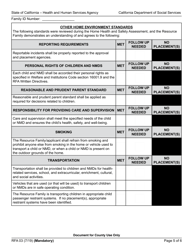 Form RFA03 Resource Family Home Health and Safety Assessment Checklist - California, Page 5