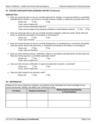 Form LIC01A Resource Family Application - California, Page 5