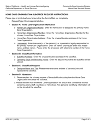 Form HCS001 Home Care Organization Suboffice Request - California, Page 3