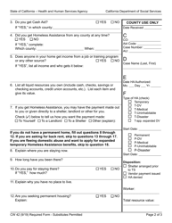 Form CW42 Statement of Facts - Homeless Assistance - California, Page 2