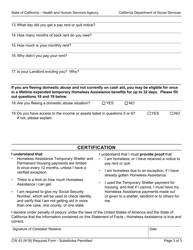 Form CW42 Statement of Facts - Homeless Assistance - California, Page 3