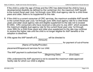 Form AD4320L Adoption Assistance Program (Aap) Agreement (Large Print) - California, Page 4