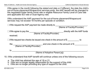 Form AD4320L Adoption Assistance Program (Aap) Agreement (Large Print) - California, Page 5
