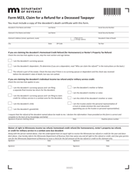Document preview: Form M23 Claim for a Refund for a Deceased Taxpayer - Minnesota