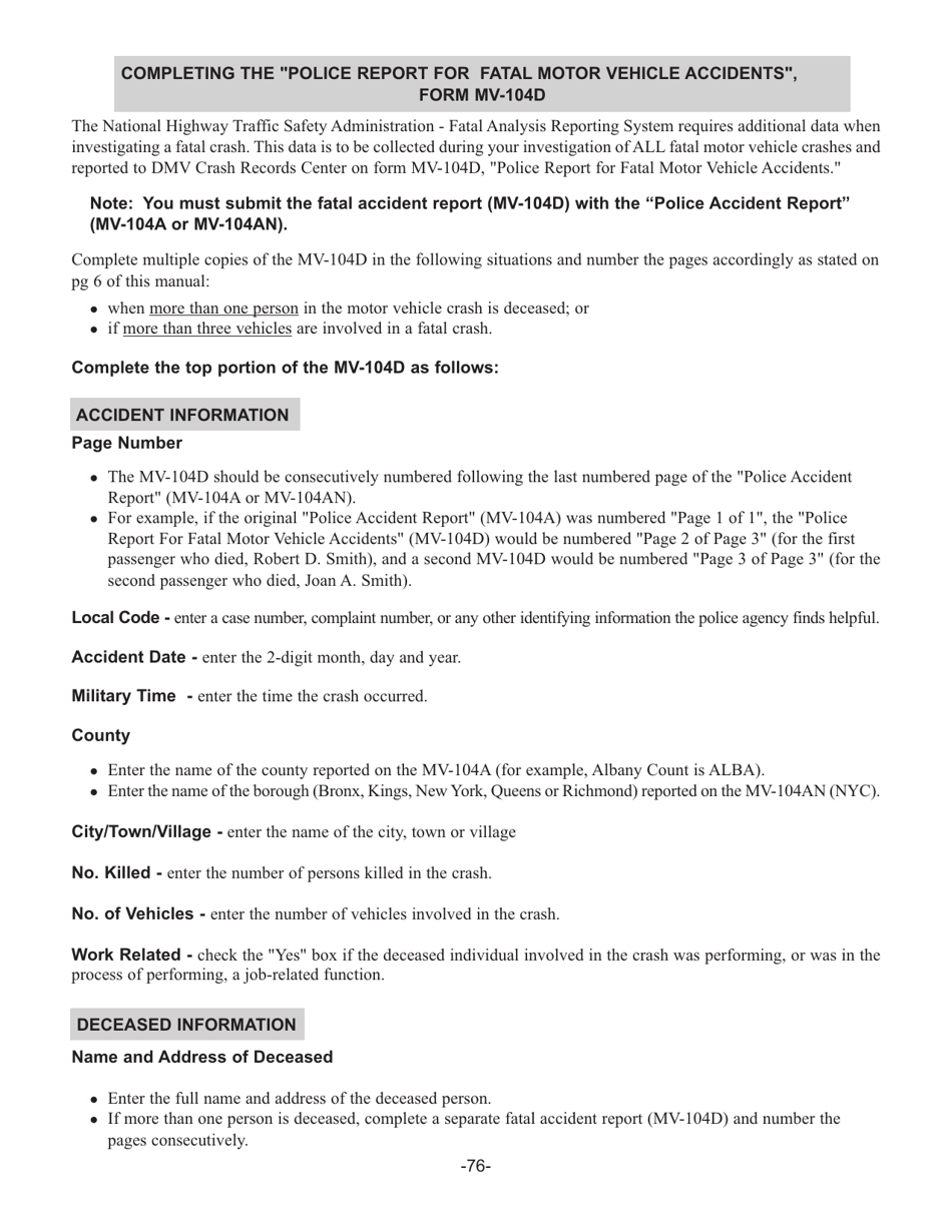 Instructions for Form MV-104A, MV-104AN, MV-104S, MV-104EN, MV-104D, MV-104L - New York, Page 78