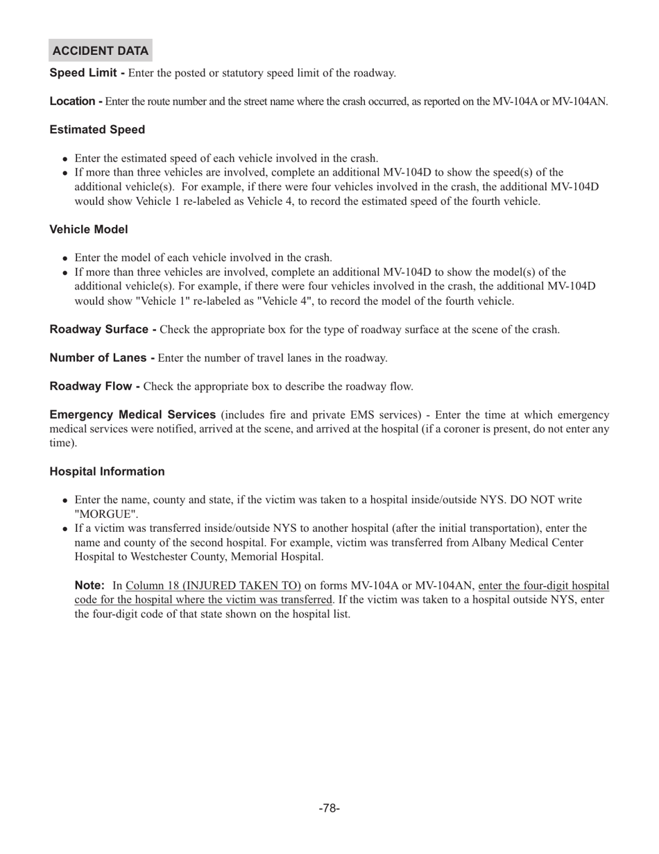 Instructions for Form MV-104A, MV-104AN, MV-104S, MV-104EN, MV-104D, MV-104L - New York, Page 80