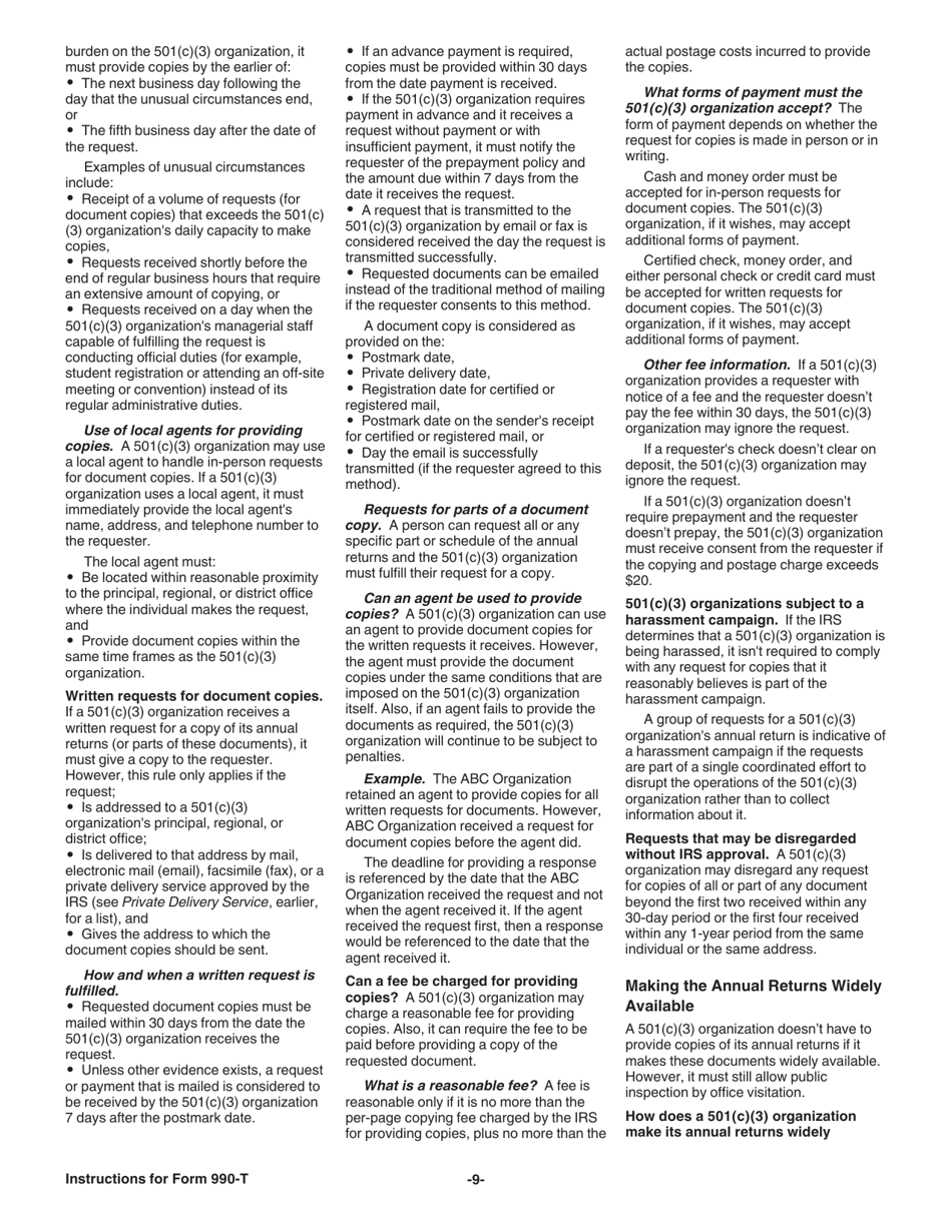 Instructions for IRS Form 990-T Exempt Organization Business Income Tax Return (And Proxy Tax Under Section 6033(E)), Page 10