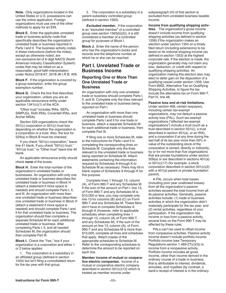 Instructions for IRS Form 990-T Exempt Organization Business Income Tax Return (And Proxy Tax Under Section 6033(E)), Page 12