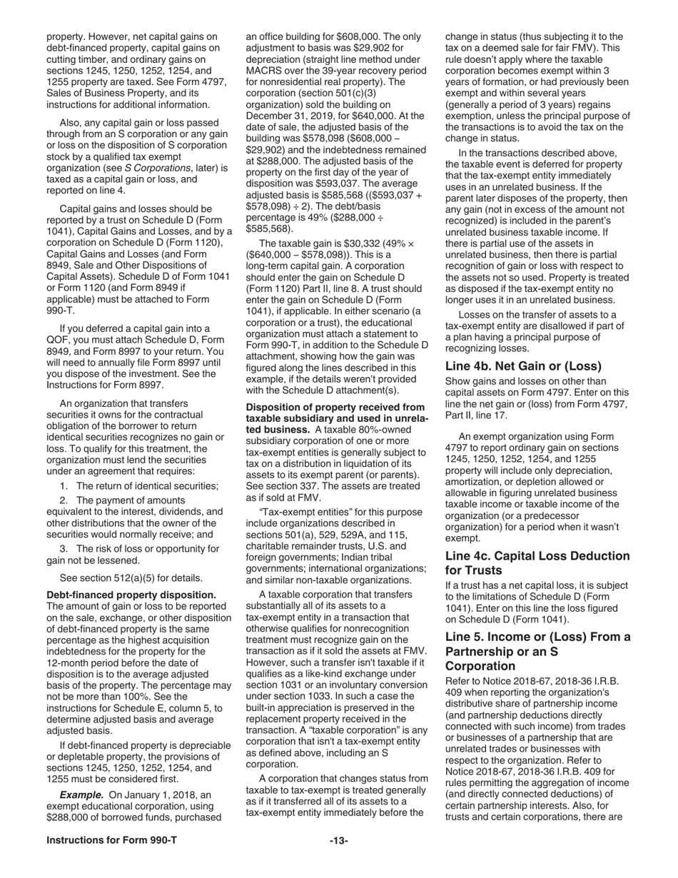 Instructions for IRS Form 990-T Exempt Organization Business Income Tax Return (And Proxy Tax Under Section 6033(E)), Page 14