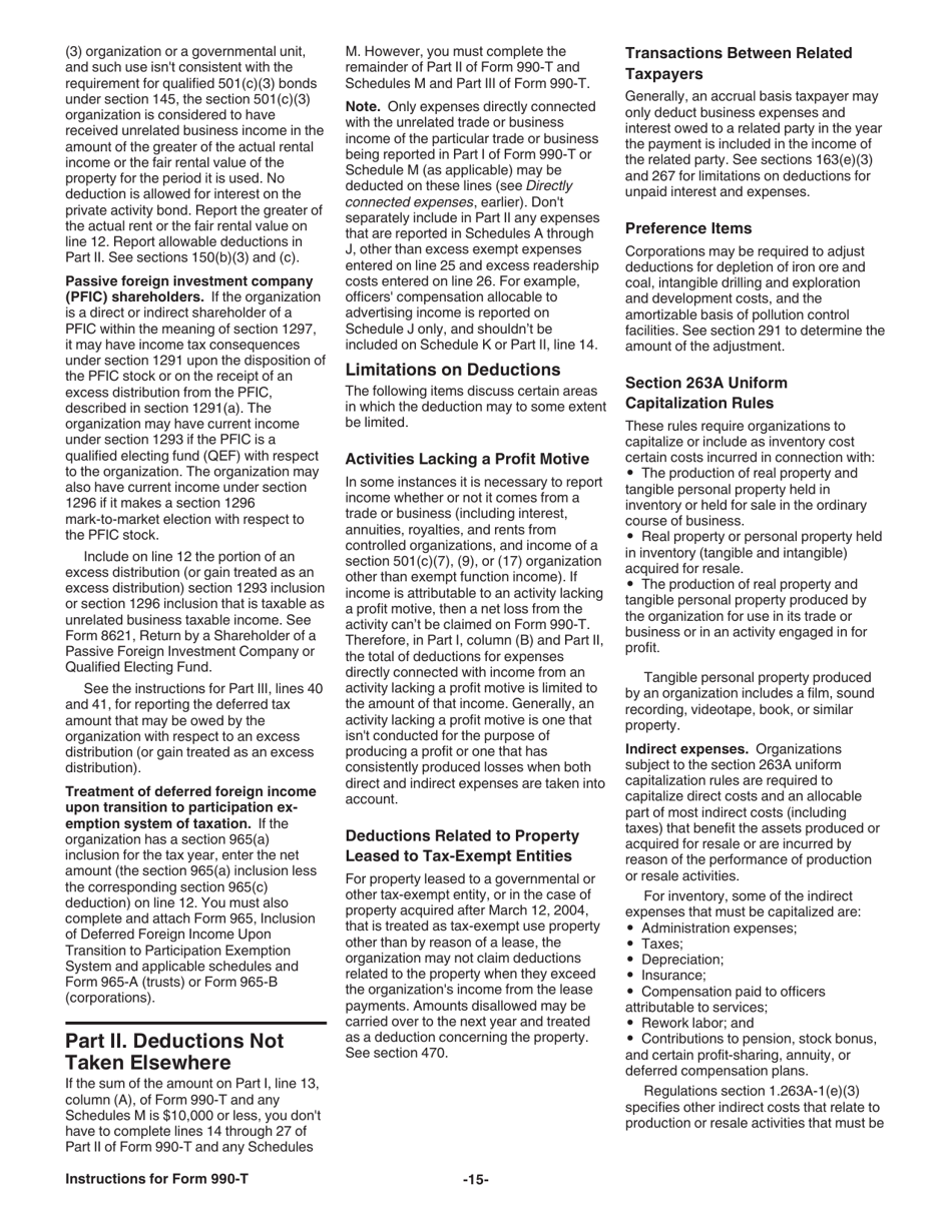 Instructions for IRS Form 990-T Exempt Organization Business Income Tax Return (And Proxy Tax Under Section 6033(E)), Page 16