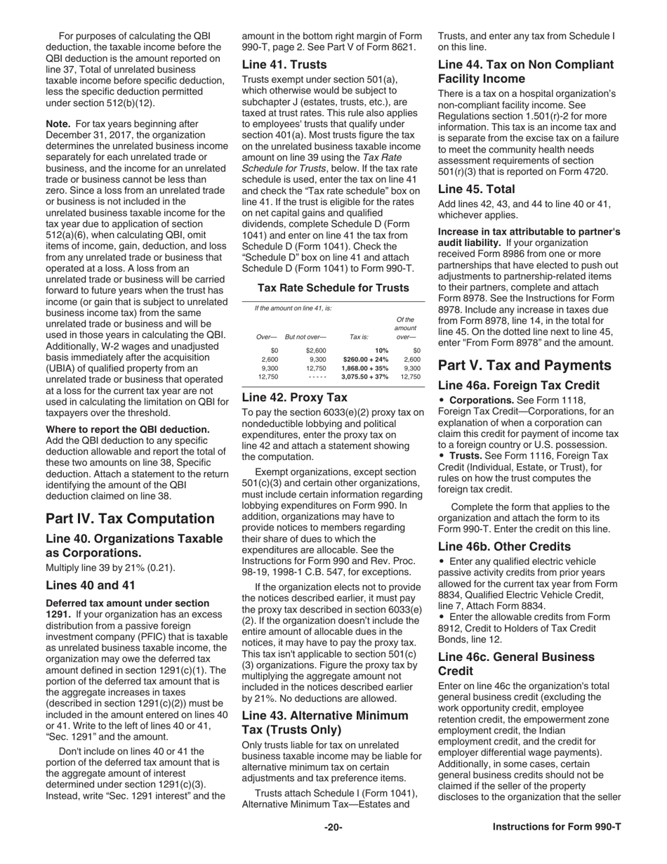 Instructions for IRS Form 990-T Exempt Organization Business Income Tax Return (And Proxy Tax Under Section 6033(E)), Page 21