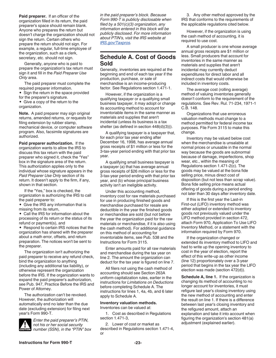 Instructions for IRS Form 990-T Exempt Organization Business Income Tax Return (And Proxy Tax Under Section 6033(E)), Page 24