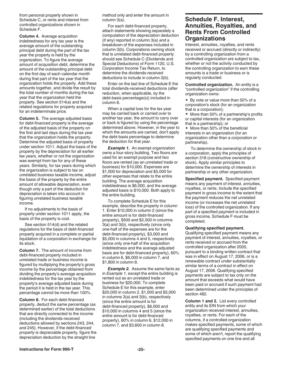 Instructions for IRS Form 990-T Exempt Organization Business Income Tax Return (And Proxy Tax Under Section 6033(E)), Page 26