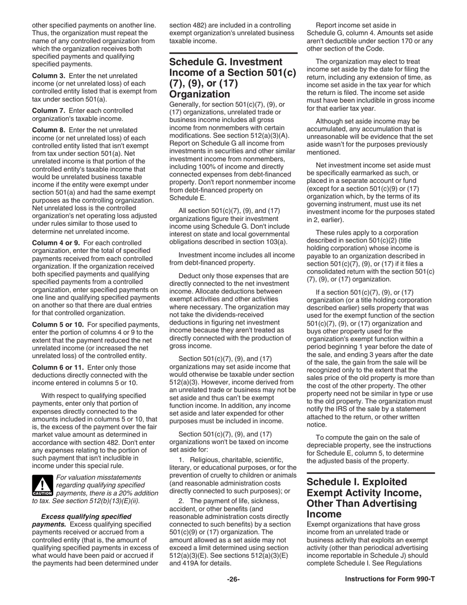 Instructions for IRS Form 990-T Exempt Organization Business Income Tax Return (And Proxy Tax Under Section 6033(E)), Page 27