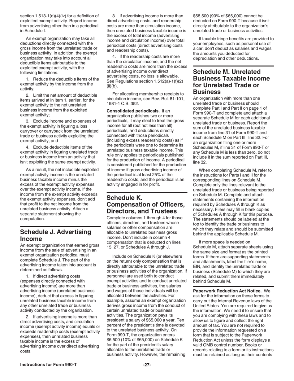 Instructions for IRS Form 990-T Exempt Organization Business Income Tax Return (And Proxy Tax Under Section 6033(E)), Page 28