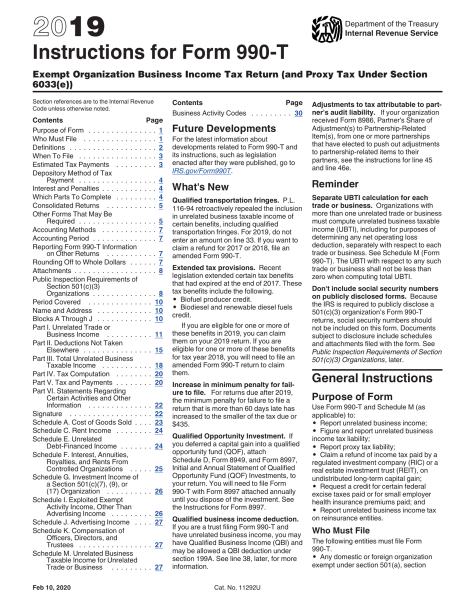 Instructions for IRS Form 990-T Exempt Organization Business Income Tax Return (And Proxy Tax Under Section 6033(E)), Page 2