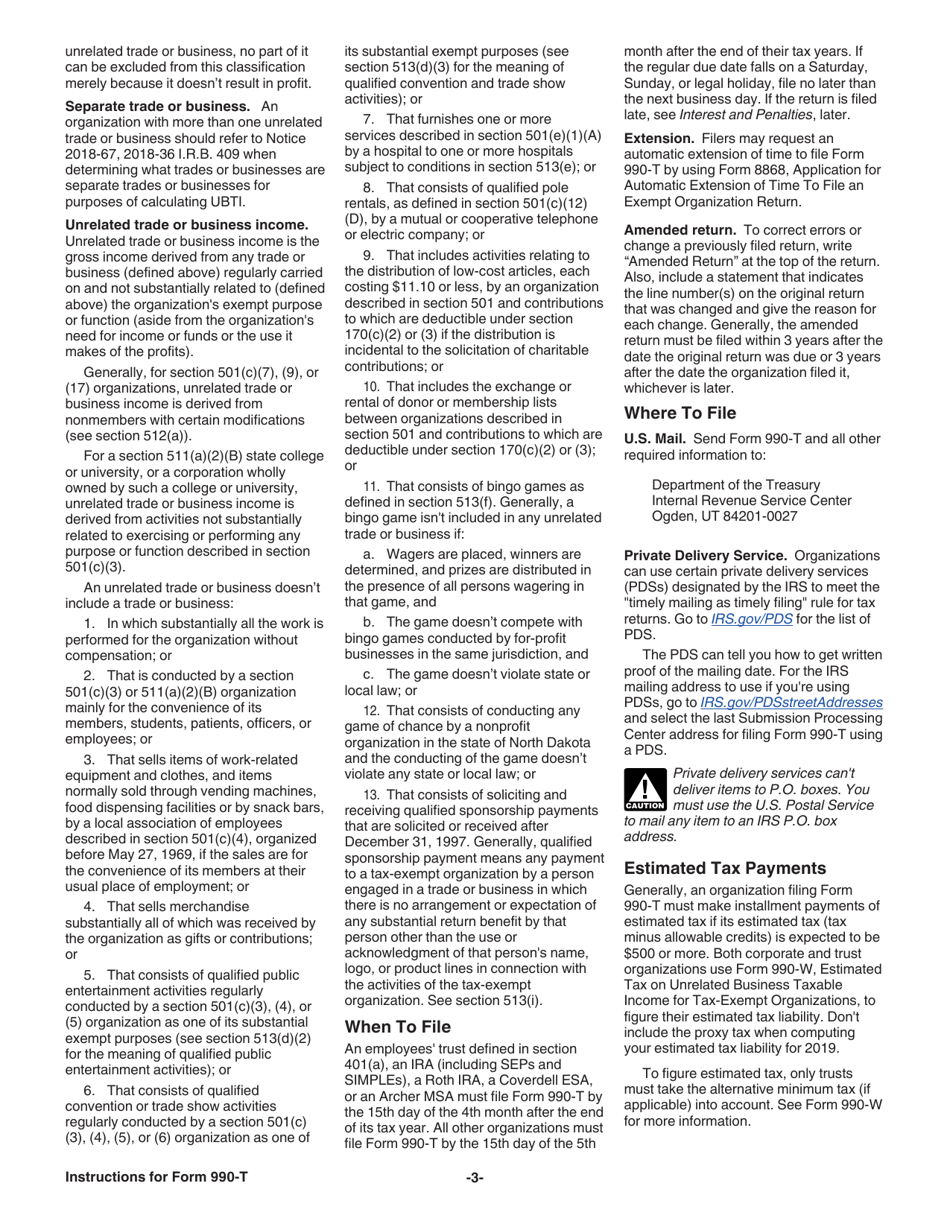 Instructions for IRS Form 990-T Exempt Organization Business Income Tax Return (And Proxy Tax Under Section 6033(E)), Page 4