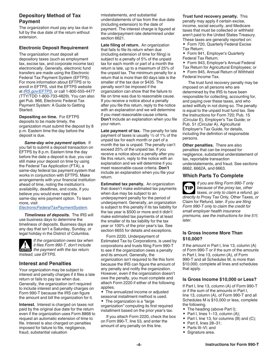 Instructions for IRS Form 990-T Exempt Organization Business Income Tax Return (And Proxy Tax Under Section 6033(E)), Page 5