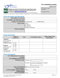 Document preview: Pre-submittal Meeting Application - City of Salem, Oregon