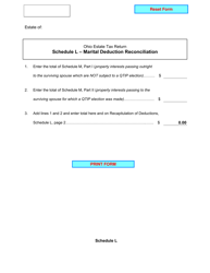 Document preview: Schedule L Marital Deduction Reconciliation - Ohio
