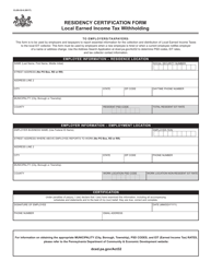 Form CLGS-32-6 &quot;Residency Certification'(form&quot; - Pennsylvania
