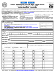 Form T-138 Schedule A International Registration Plan (Irp) Vehicle Application - Georgia (United States)