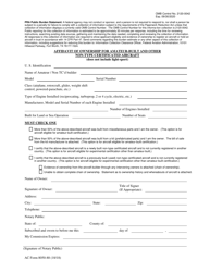 AC Form 8050-88 Affidavit of Ownership for Amateur-Built and Other Non-type Certificated Aircraft