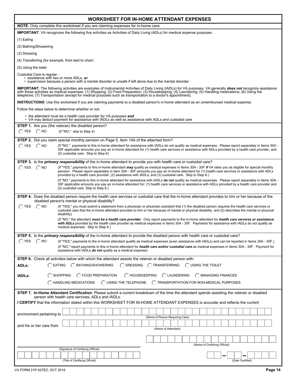 Va Form 21p 527ez Fill Out Sign Online And Download Fillable Pdf Templateroller 0641