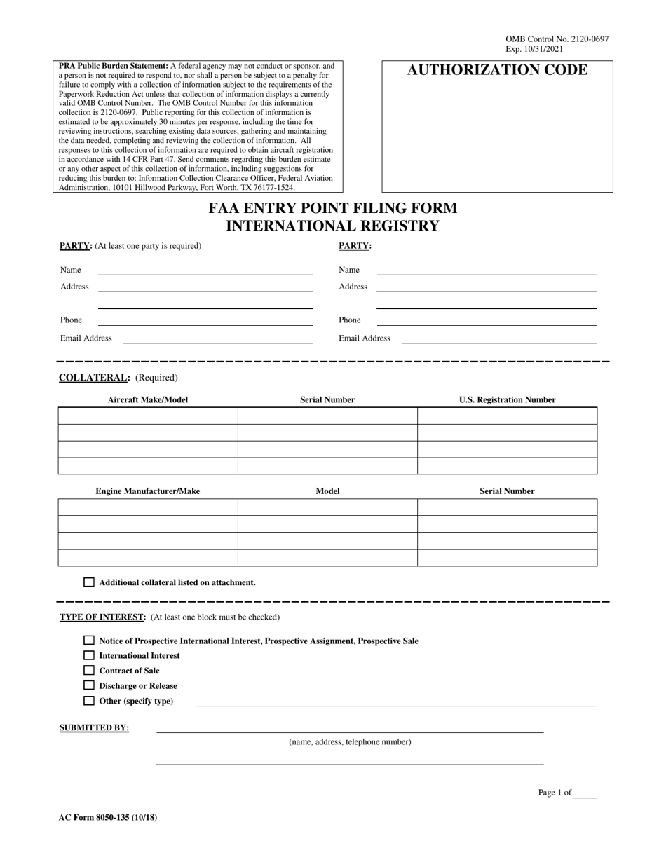 Ac Form 8050 135 Fill Out Sign Online And Download Fillable Pdf