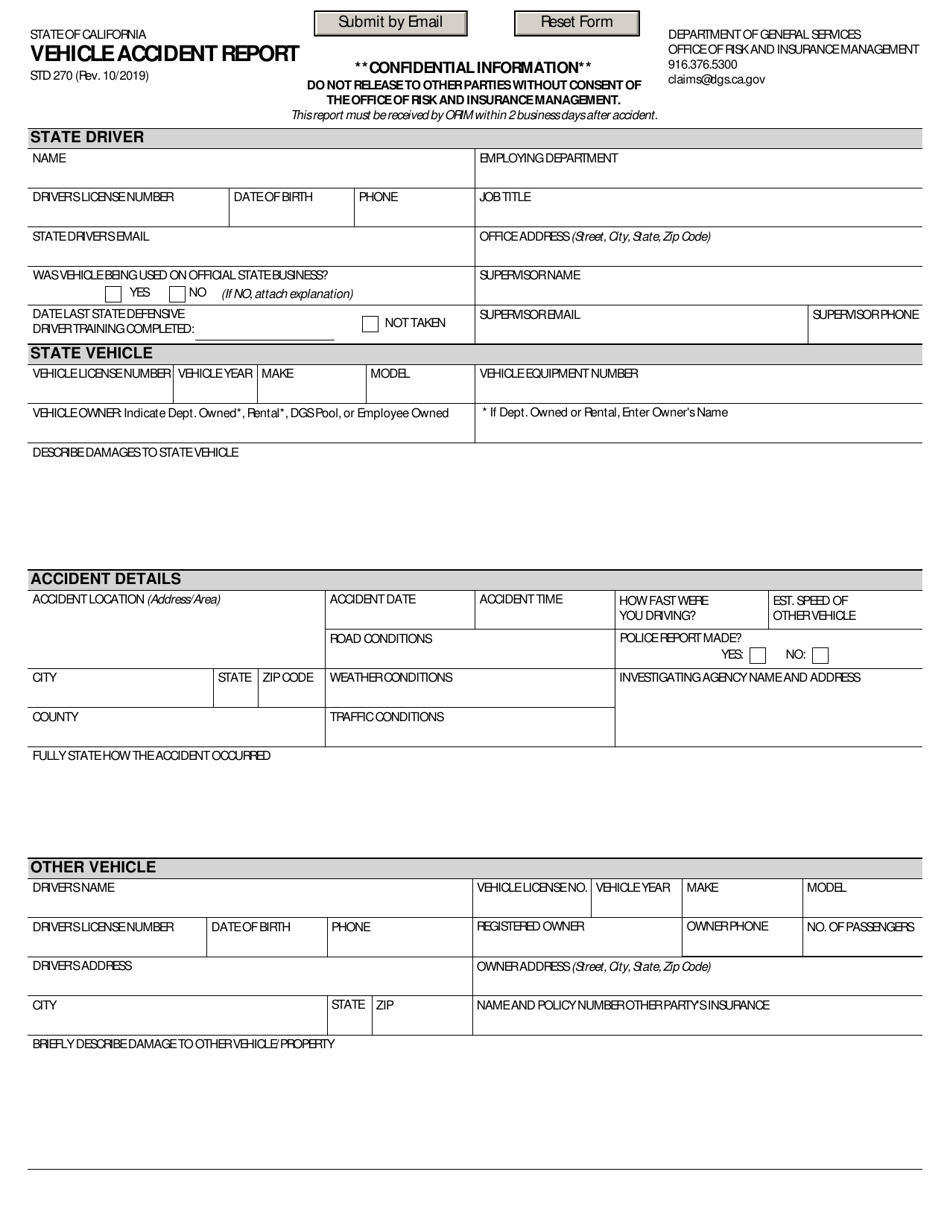 Form STD270 - Fill Out, Sign Online and Download Fillable PDF ...