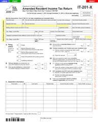 Document preview: Form IT-201-X Amended Resident Income Tax Return - New York