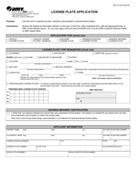 Form VSA10 &quot;Application for Personalized License Plates&quot; - Virginia
