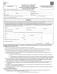 Form 769 Vehicle Information Request - Oklahoma