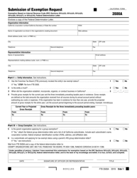 Form FTB3500A Submission of Exemption Request - California