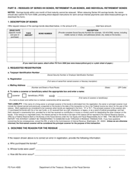 FS Form 4000 Request to Reissue United States Savings Bonds, Page 4